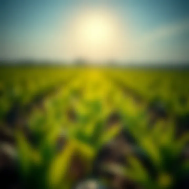 Healthy crops thriving with balanced nutrients