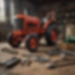 Comprehensive tractor interior cleaning kit showcasing various tools