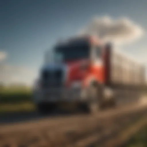 A modern truck loaded with agricultural produce