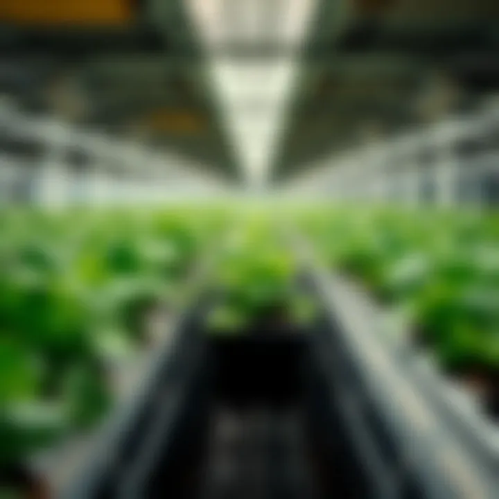 Innovative hydroponic system showcasing plant growth