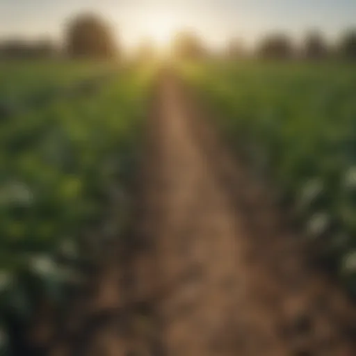 A field showcasing lush crops enhanced by animed magnesium