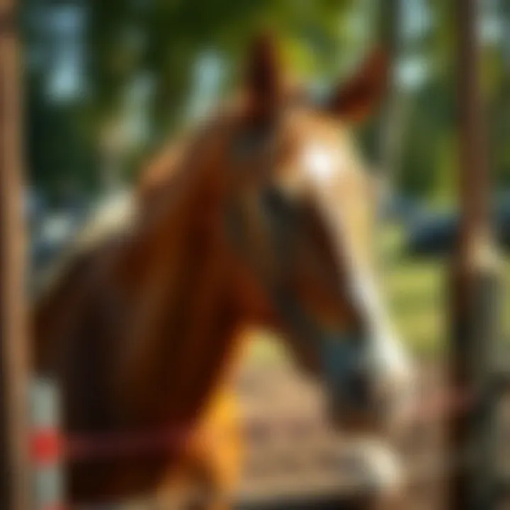 Horse in a tranquil environment post Banamine administration