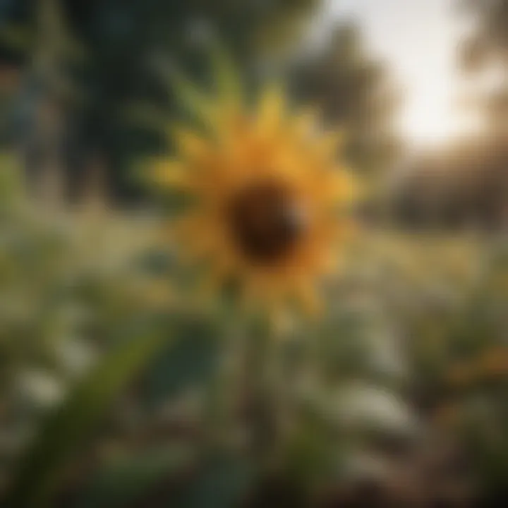 A field showcasing diverse flora supporting bee habitats.