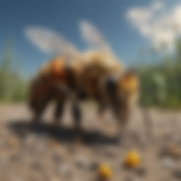 Visual representation of the impact of pesticides on bees.