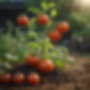 Healthy tomato plant thriving in a garden setting