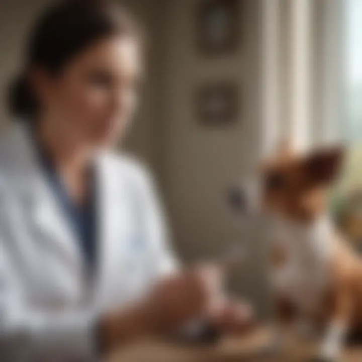 A pet owner discussing options with a veterinarian