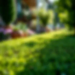 Lush green St. Augustine sod in a garden setting