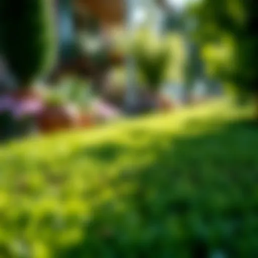 Lush green St. Augustine sod in a garden setting