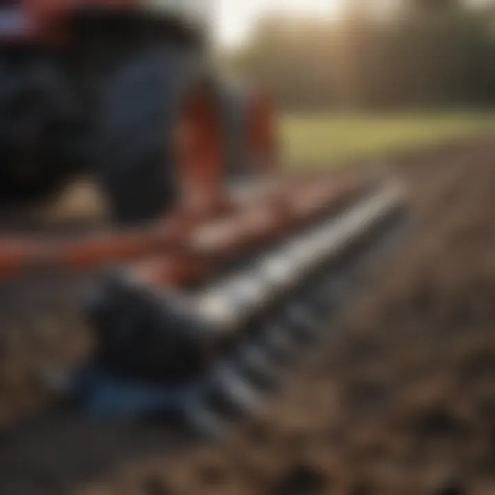 Close-up of the tilling blades of a Countyline rototiller