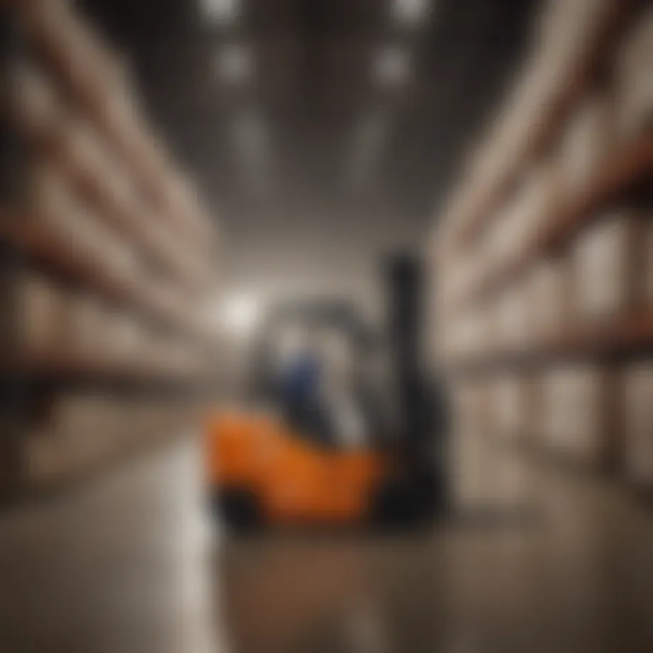 Crown forklift navigating a warehouse in Denver