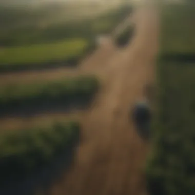 Aerial view of a thriving agricultural landscape in Iowa