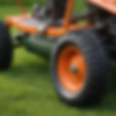 Chart displaying the benefits of foot throttles in lawn mower performance.