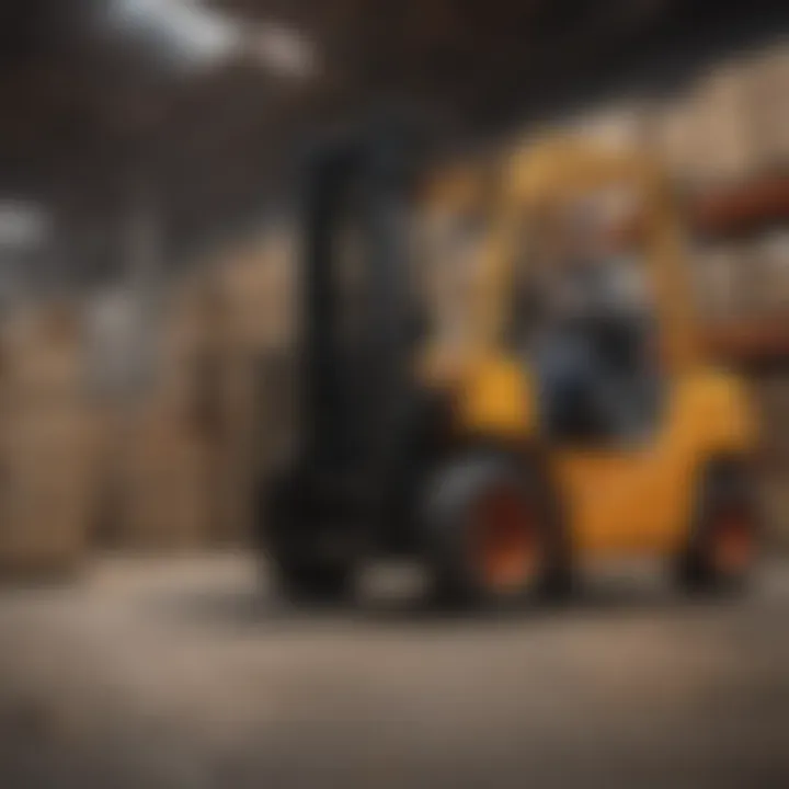 Certified forklift operator receiving training