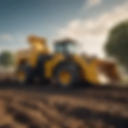 Front loader equipment in action on a farm