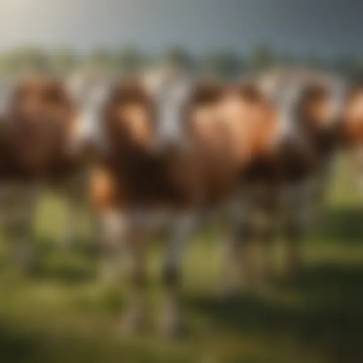 A herd of cattle in a pasture with visible ear tags