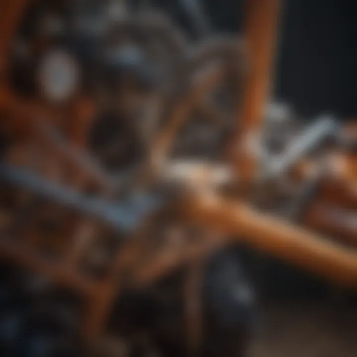 Detailed illustration of the hitch mechanism of a hay tedder