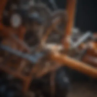 Hitch Mechanism in Hay Tedder Detailed illustration of the hitch mechanism of a hay tedder