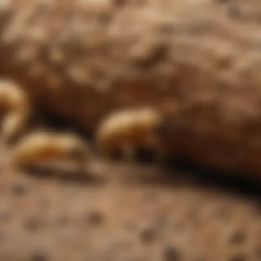 Close-up view of hopper termites in their natural habitat