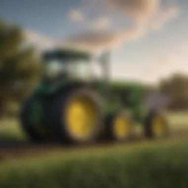 A well-maintained John Deere tractor in operation