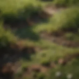 Vibrant lawn with brown spots highlighting affected areas