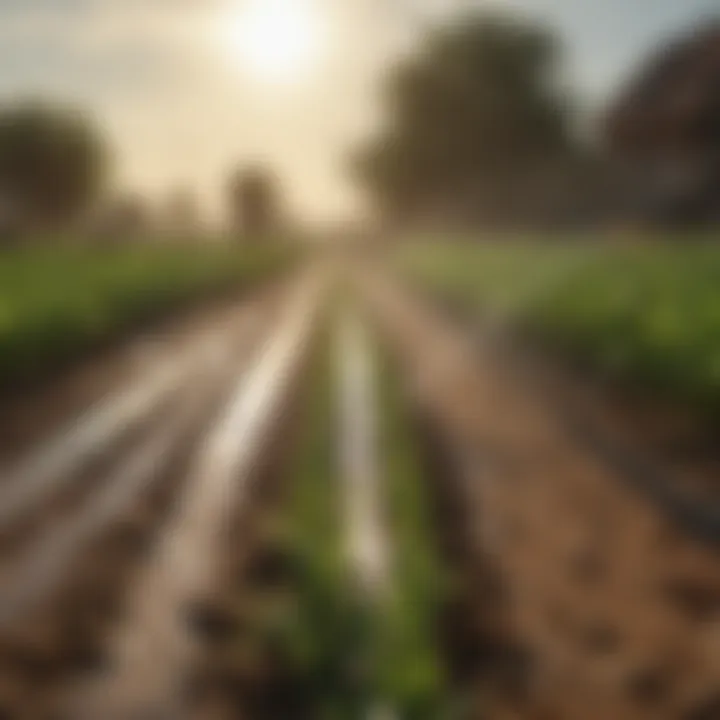 Innovative irrigation system in a field