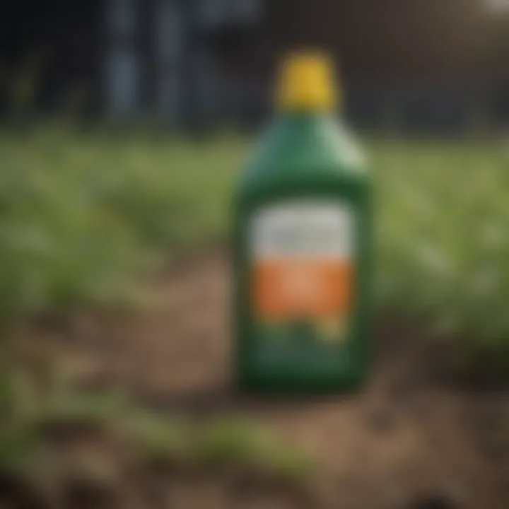 An eco-friendly labeled weed killer bottle
