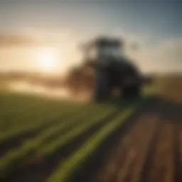 Overview of preemergence herbicide application in a field