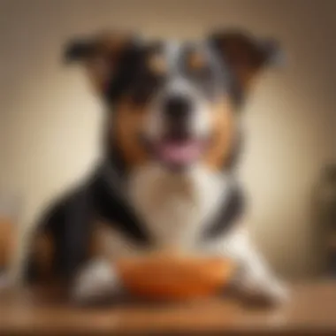 Dog enjoying a bowl of Purina food