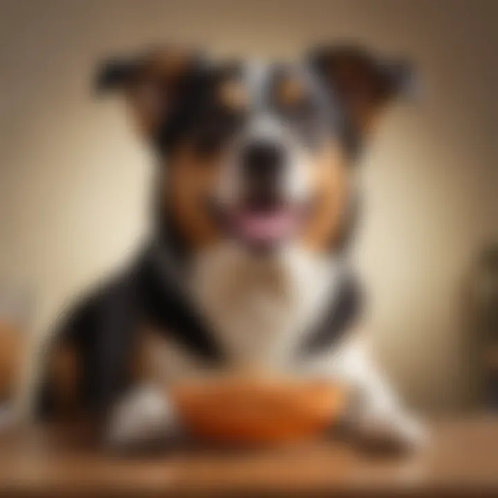 Dog enjoying a bowl of Purina food