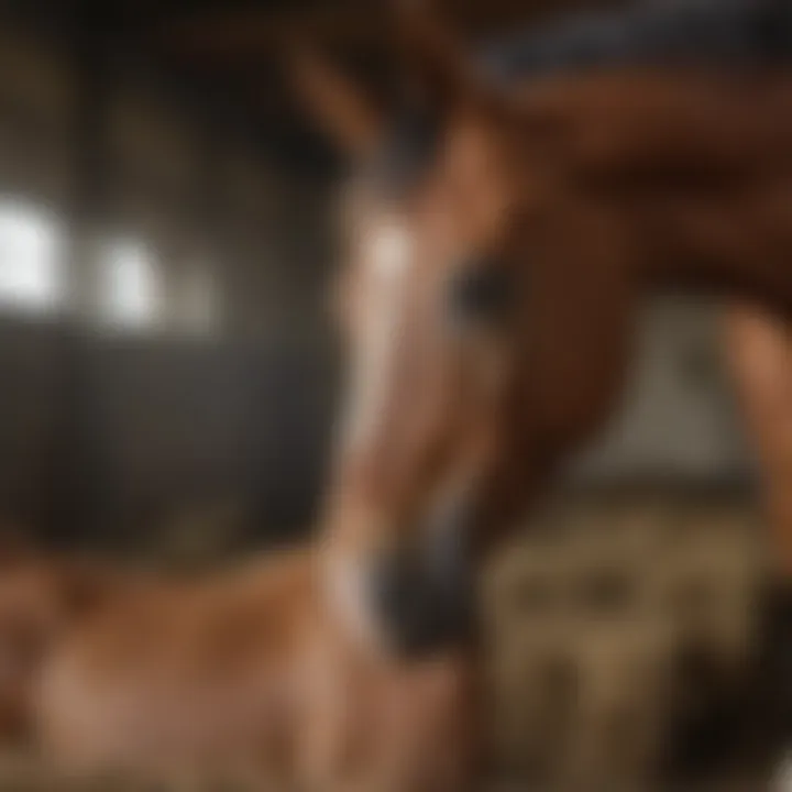 A detailed view of a healthy mare in an optimal breeding environment