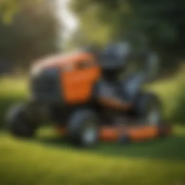 Modern Ride-On Lawn Mower with Advanced Bagging Modern ride-on lawn mower showcasing advanced bagging system