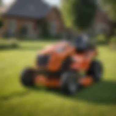 User-Friendly Controls of Ride-On Lawn Mower User-friendly controls of a ride-on lawn mower
