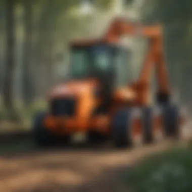 Crucial Maintenance for Optimal Performance Maintenance of a rotary forestry mulcher being performed