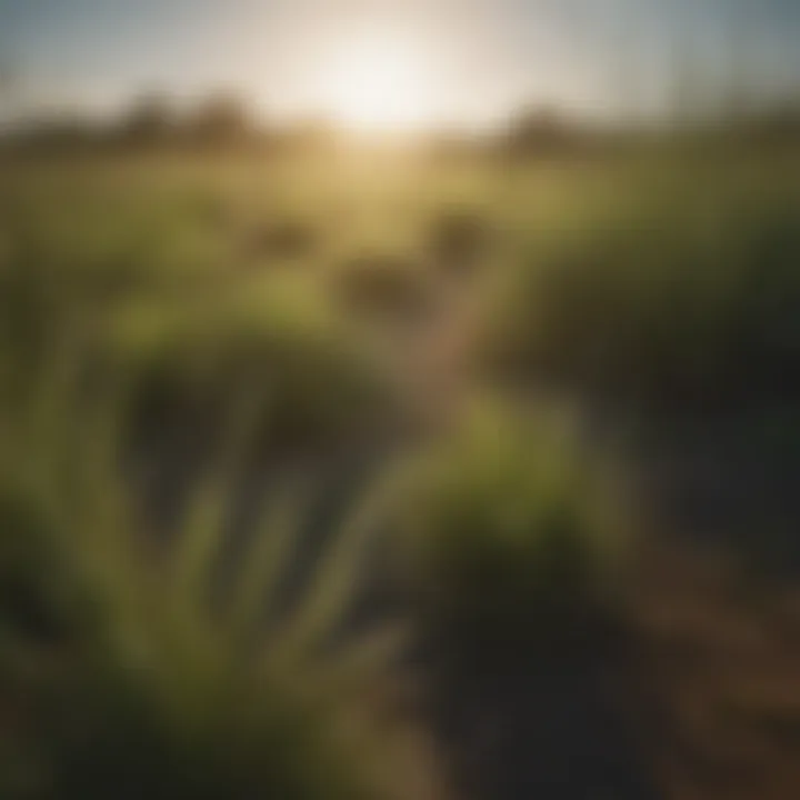 A field of Bahia grass illustrating its growth under optimal conditions.