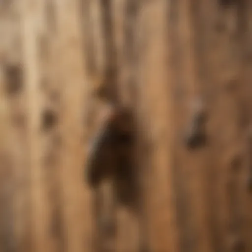 Close-up of termite damage on wood