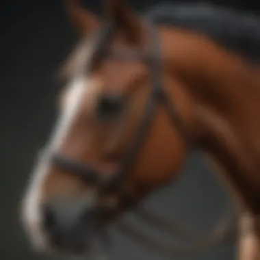 Horse wearing an anatomical western bridle in a riding scenario