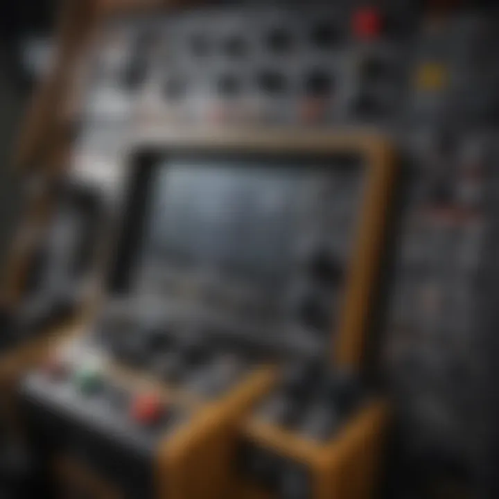 Close-up of the advanced control panel of a skid loader