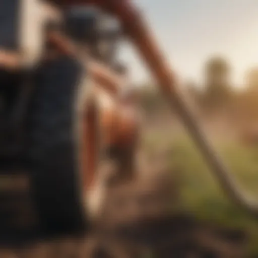 Overview of a hose boom in a field setting
