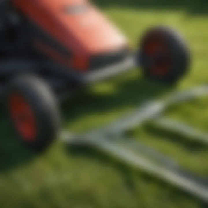 Comparison of dull and sharp lawn mower blades side by side
