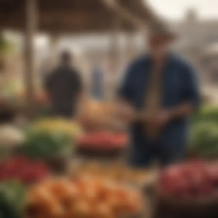 A farmer collaborating with the community at a local market