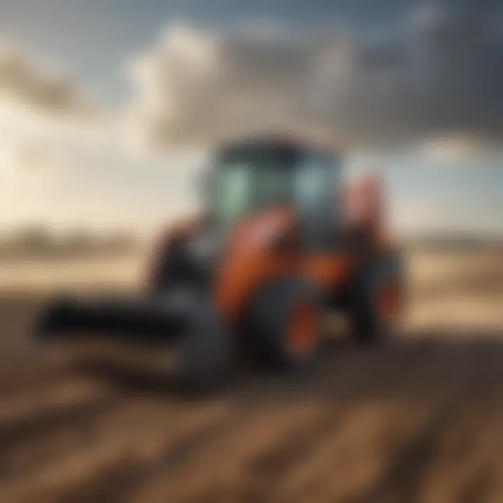 Skid steer performing agricultural tasks efficiently