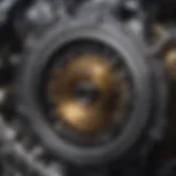 Close-up of tractor engine components highlighting efficiency