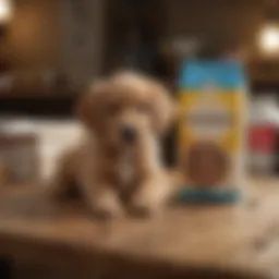 TSC puppy wormer packaging on a wooden table