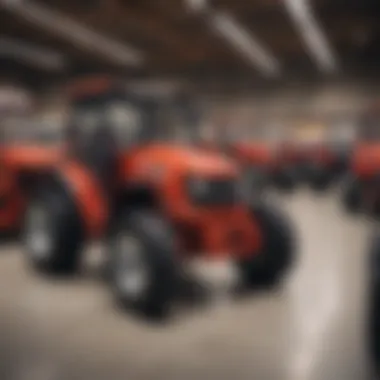 Showroom displaying Ventrac tractors and equipment