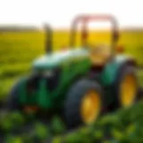 Versatile Performance in Agriculture Compact John Deere tractor in a vibrant green field