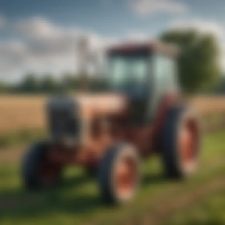 A well-maintained used tractor in a field