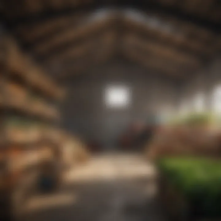 Farmers utilizing a 20 by 20 storage building for efficient inventory management and sustainable practices.