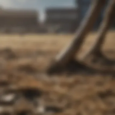 Close-up of hay spear construction