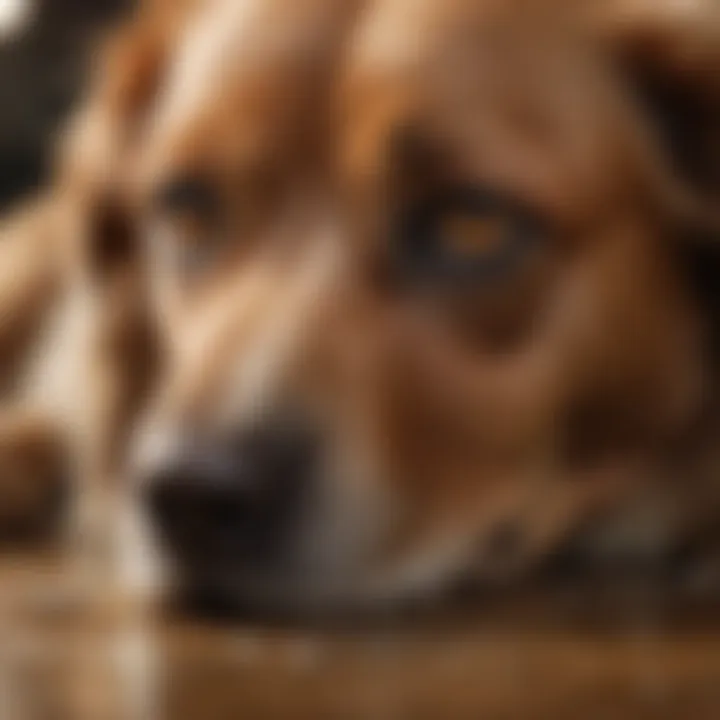 A close-up view of a dog receiving a topical treatment for fleas and ticks