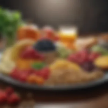 A Balanced Diet for Optimal Energy Levels Healthy meal showcasing a variety of vitamin-rich foods